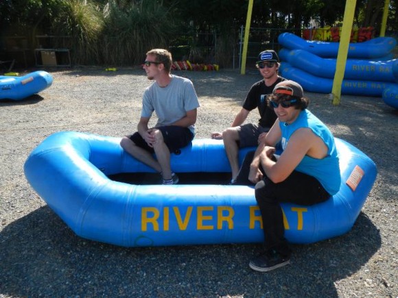 two person raft with cooler